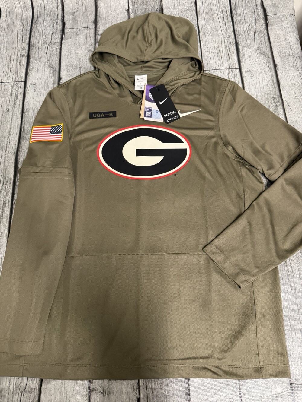 NWT Men's Nike Georgia Bulldogs 2025 Military Appreciation Dri-FIT Hoodie XL